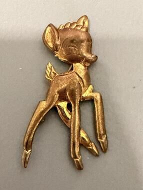 Vintage Gold-Tone Deer Fawn Brooch Pin
